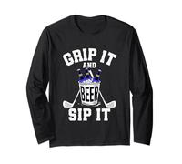 Divertente Golf Grip It And Sip It Golf Maglia a Manica