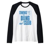 Divertente Golf Swing The Dang Club Blu Golf Mom Maglia con Maniche Raglan