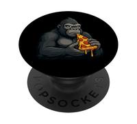 Divertente Gorilla Mangiare Pizza Cartone Animato PopSockets PopGrip Adesivo