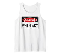 Divertente Grafica a Maniche Corte Dangerous When Wet Canotta