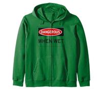 Divertente Grafica a Maniche Corte Dangerous When Wet Felpa con Cappuccio