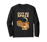 Divertente Grafica Astronauta Pizza - Give Me Space Maglia a Manica
