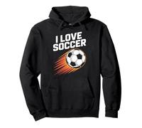 Divertente grafica con pallone da calcio I Love Soccer Felpa con Cappuccio