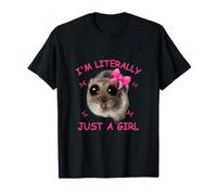 Divertente grafica meme I'm Literally Just a Girl Sad Hamster Maglietta
