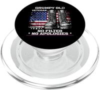 Divertente Grumpy Vecchio Veterano Nessun filtro Si scusa papà PopSockets PopGrip per MagSafe