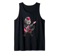 Divertente gruppo musicale rock and roll con gatto per donne ragazze bambini Canotta