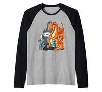 Divertente Guardia del Corpo No Prince Need Dragon Maglia con Maniche Raglan