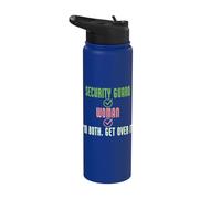 divertente, guardia, donna, I'm both get over it Security Stainless Steel Insulated Water Bottle