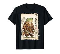 Divertente Guerriero Samurai Katana Frog Fantasy Ukiyo-e Style Maglietta