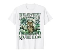 Divertente Gufo Scontroso per Favore mastica silenziosa Luna Bootleg Maglietta