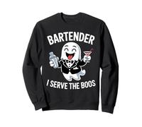 Divertente Halloween Bartender Ghost I Serve The Boos Donne Uomini Felpa