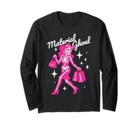 Divertente Halloween BOOJee Fantasma Shopping Scheletro Rosa Maglia a Manica