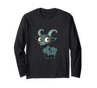 Divertente Halloween Capra Zombie Fumetto Maglia a Manica