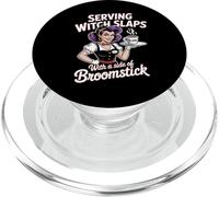 Divertente Halloween che serve streghe schiaffi con scopa PopSockets PopGrip per MagSafe