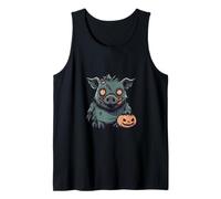 Divertente Halloween Cinghiale Zombie Comic Pig Canotta