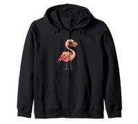 Divertente Halloween Flamingo Zombie Comic Felpa con Cappuccio