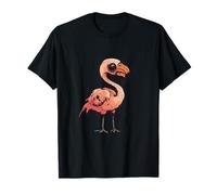 Divertente Halloween Flamingo Zombie Comic Maglietta