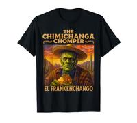 Divertente Halloween Frankenstein Tacos Il Chimichanga Chomper Maglietta