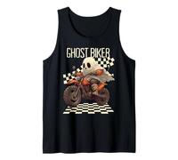 Divertente Halloween Ghost Biker su Moto Canotta