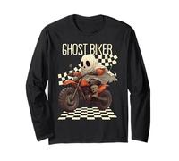 Divertente Halloween Ghost Biker su Moto Maglia a Manica