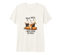 Divertente Halloween Hocus Pocus I Need Coffee To Focus Barista Maglietta Premium