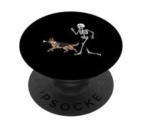 Divertente Halloween Pastore Tedesco e Scheletro PopSockets PopGrip Adesivo