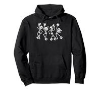 Divertente Halloween Soccer Dancing Scheletro Donne Uomini Felpa con Cappuccio