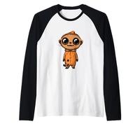 Divertente Halloween Suricato Zombie Fumetto Maglia con Maniche Raglan