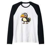 Divertente Halloween Tucano Zombie Fumetto Maglia con Maniche Raglan