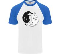 Divertente Halloween Ying Yang Fantasmi Maglietta S/S Da Baseball Per Uomo