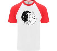 Divertente Halloween Ying Yang Fantasmi Maglietta S/S Da Baseball Per Uomo