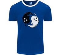 Divertente Halloween Ying Yang Ghosts Uomo Ringer Fotl