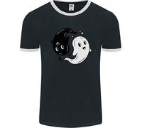 Divertente Halloween Ying Yang Ghosts Uomo Ringer Fotl