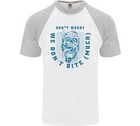 Divertente Halloween Zombie We Don'T Bite Varie DA UOMO S/S Baseball T-Shirt
