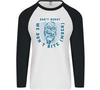 Divertente Halloween Zombie We Don'T Bite Varie Uomo L/S Baseball T-Shirt