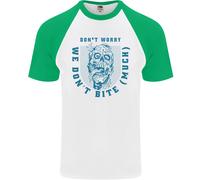 Divertente Halloween Zombie We Don'T Bite Varie Uomo S/S Baseball T-Shirt