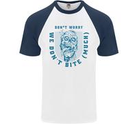 Divertente Halloween Zombie We Don'T Bite Varie Uomo S/S Baseball T-Shirt