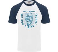 Divertente Halloween Zombie We Don'T Bite Varie Uomo S/S Baseball T-Shirt