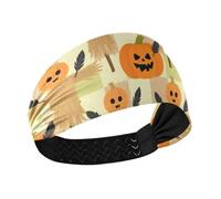 Divertente Halloween zucca spaventapasseri antiscivolo? fasce spesse fasce elastiche per capelli da donna per palestra calcio yoga make up cintas para el cabello de mujer