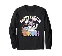 Divertente Happy Easter Bruh Bunny Egg Hunt Squad Maglia a Manica