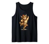 Divertente Highland Cow Esecuzione Scozzese Danza Canotta