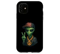 Divertente Hip Hop Alieno Geometrico Basso Poly Fantascienza Custodia per iPhone 11
