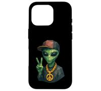 Divertente Hip Hop Alieno Geometrico Basso Poly Fantascienza Custodia per iPhone 16 Pro