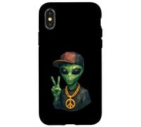 Divertente Hip Hop Alieno Geometrico Basso Poly Fantascienza Custodia per iPhone X/XS