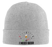 Divertente ho bisogno di birra unisex, caldo accogliente lavorato a maglia cuffed skull cap elastico per gli uomini delle donne che indossano tutti i giorni il campeggio beanie lavorato a maglia