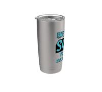 Divertente, ho un udito selettivo Design con testo blu Bicchiere termico in acciaio inox doppia parete