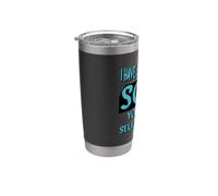 Divertente, ho un udito selettivo Design con testo blu Bicchiere termico in acciaio inox doppia parete