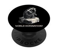 Divertente Honey Badger Ratel The Thinker World Domination? PopSockets PopGrip Adesivo