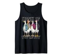 Divertente Honk If You're Fly Goose Streetwear Art Canotta