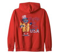 Divertente hot dog patriottico | Carino Hot Dog americano BBQ Party Felpa con Cappuccio